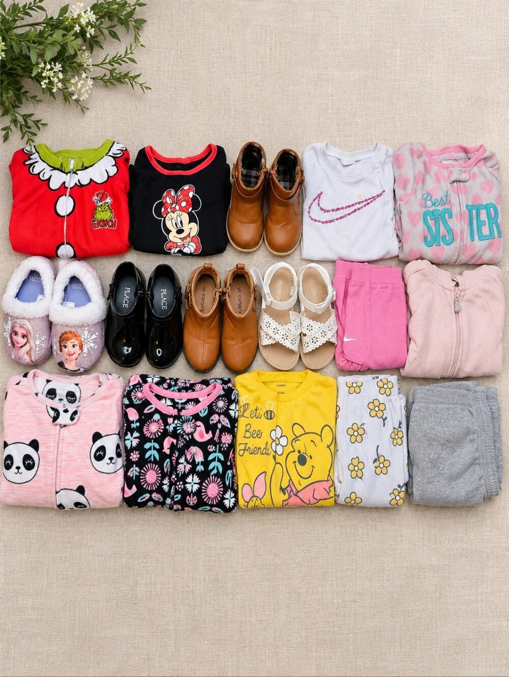 Girl's 24 Month Five Pound Clothing Bundle Pajamas Boots Sandals Hoodie Box